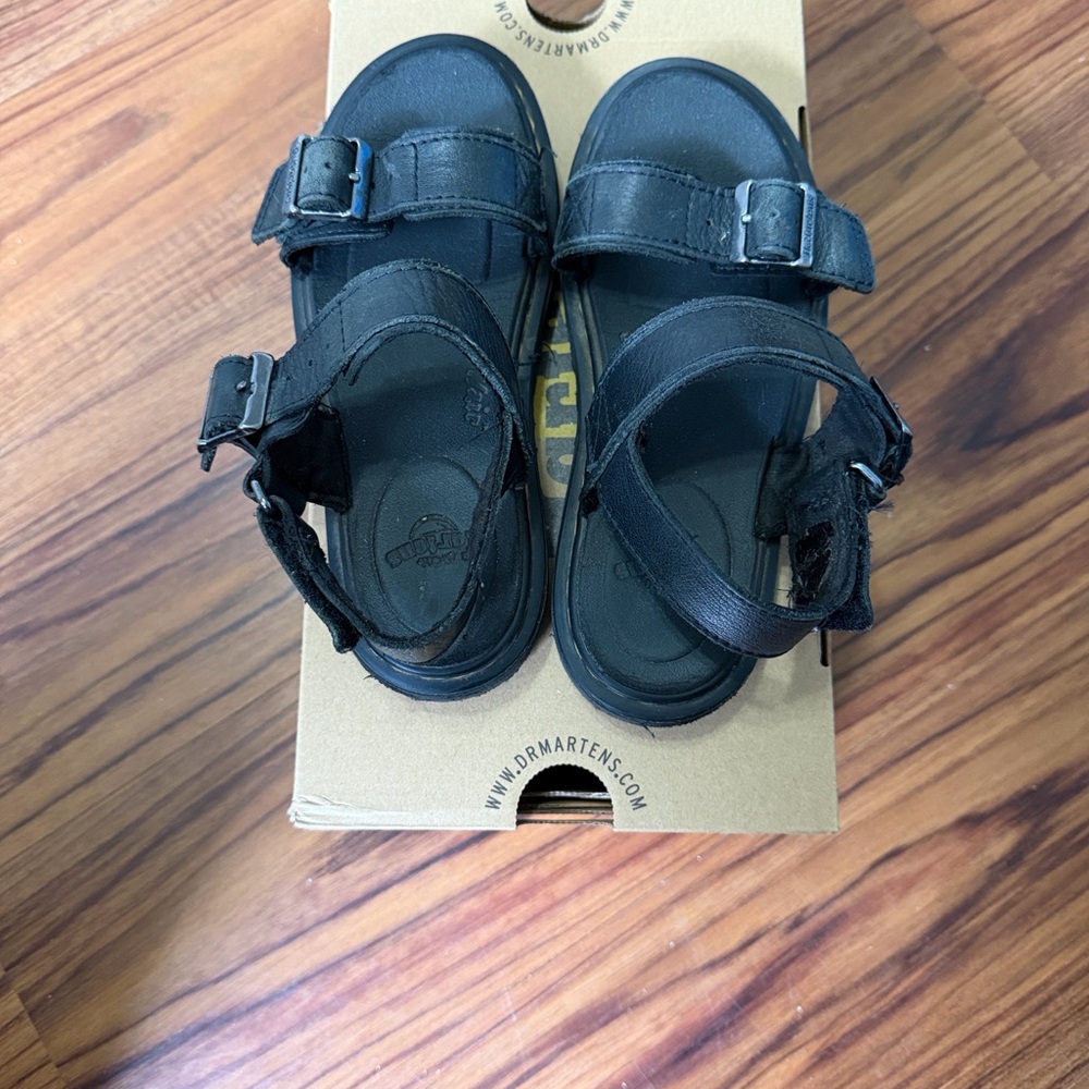 Dr. Martens Kids Black Buckle Sandals